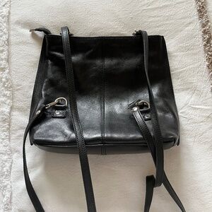 Black Genuine Leather Backpack